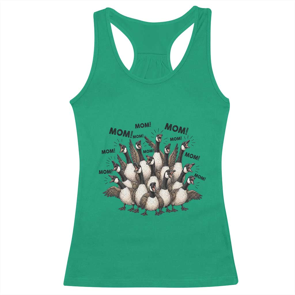 Silly Goose Mom Racerback Tank Top Funny Parenting Chaos Motherhood TS12 Irish Green Print Your Wear