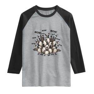 Silly Goose Mom Raglan Shirt Funny Parenting Chaos Motherhood TS12 Heather Gray Black Print Your Wear