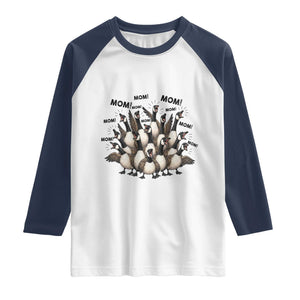 Silly Goose Mom Raglan Shirt Funny Parenting Chaos Motherhood TS12 White Navy Print Your Wear