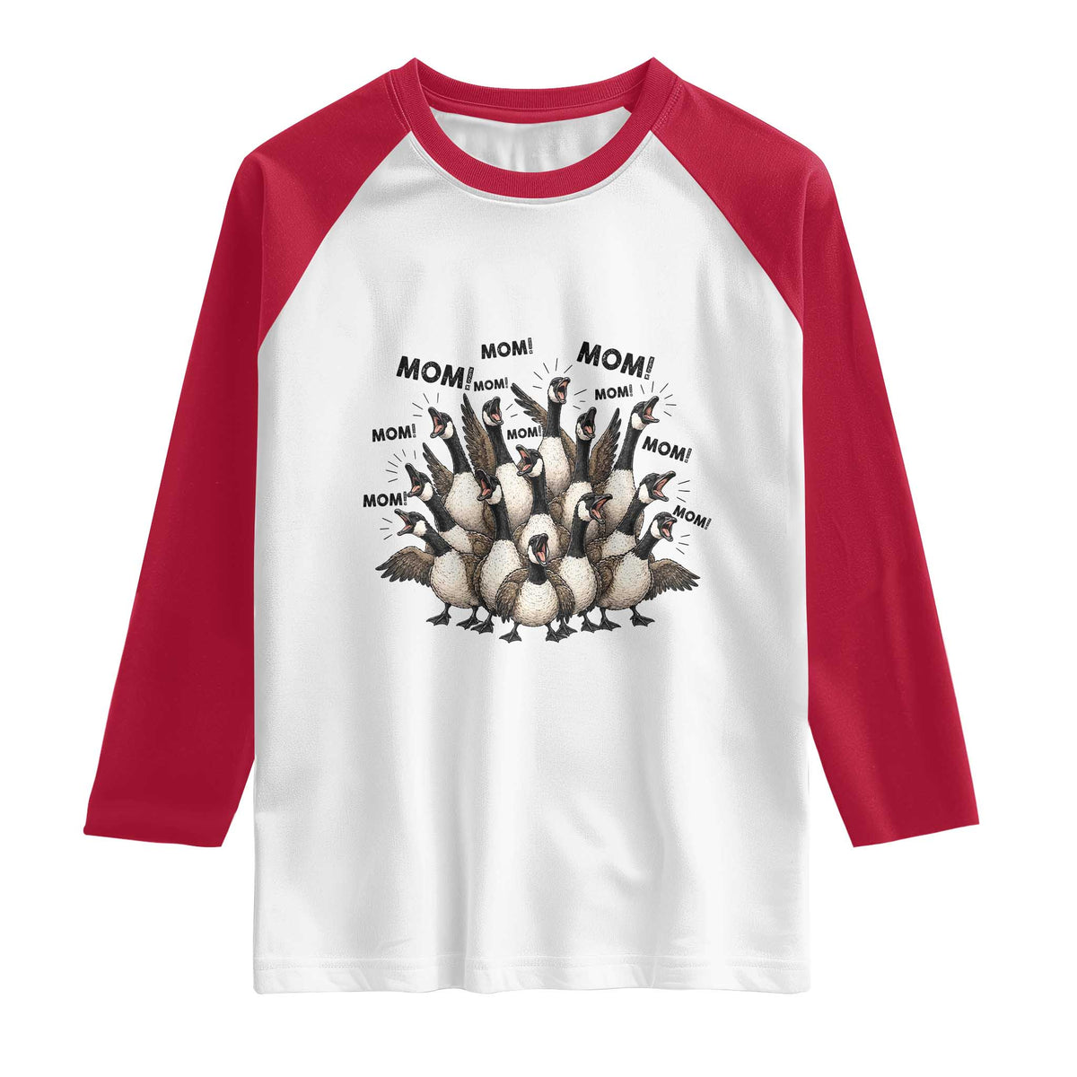 Silly Goose Mom Raglan Shirt Funny Parenting Chaos Motherhood TS12 White Red Print Your Wear