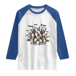 Silly Goose Mom Raglan Shirt Funny Parenting Chaos Motherhood TS12 White Royal Print Your Wear