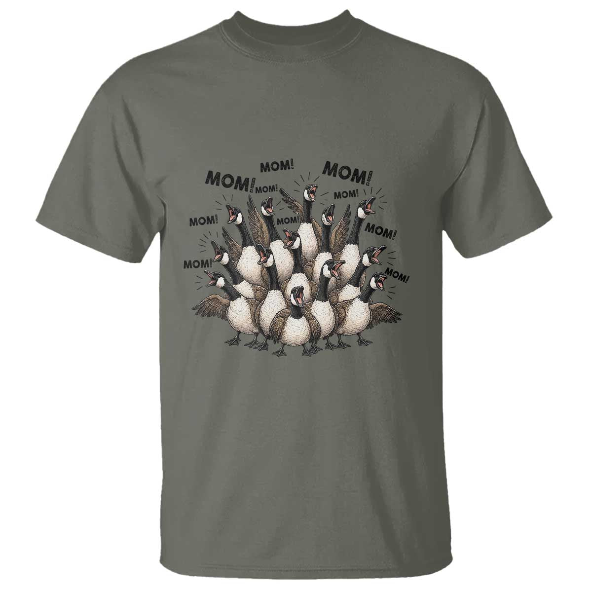 Silly Goose Mom T Shirt Funny Parenting Chaos Motherhood TS12 Military Green Print Your Wear