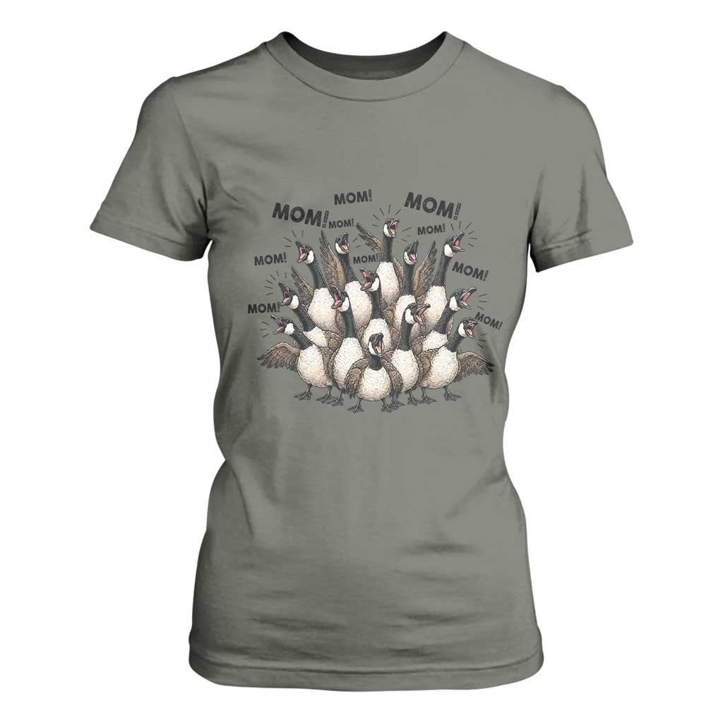 Silly Goose Mom T Shirt For Women Funny Parenting Chaos Motherhood TS12 Military Green Print Your Wear