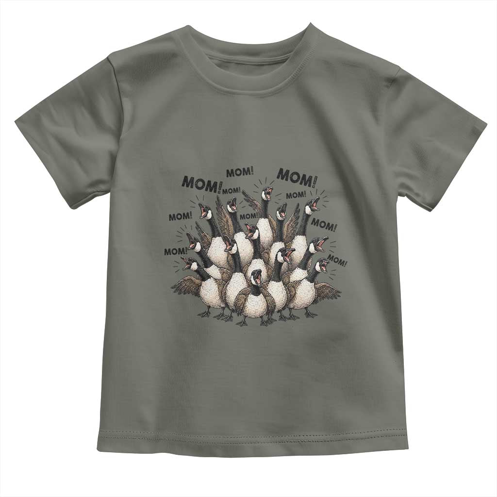 Silly Goose Mom Toddler T Shirt Funny Parenting Chaos Motherhood TS12 Military Green Print Your Wear