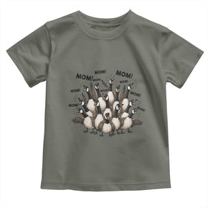 Silly Goose Mom Toddler T Shirt Funny Parenting Chaos Motherhood TS12 Military Green Print Your Wear