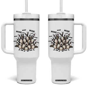 Silly Goose Mom Tumbler With Handle Funny Parenting Chaos Motherhood TS12 One Size: 40 oz White Print Your Wear