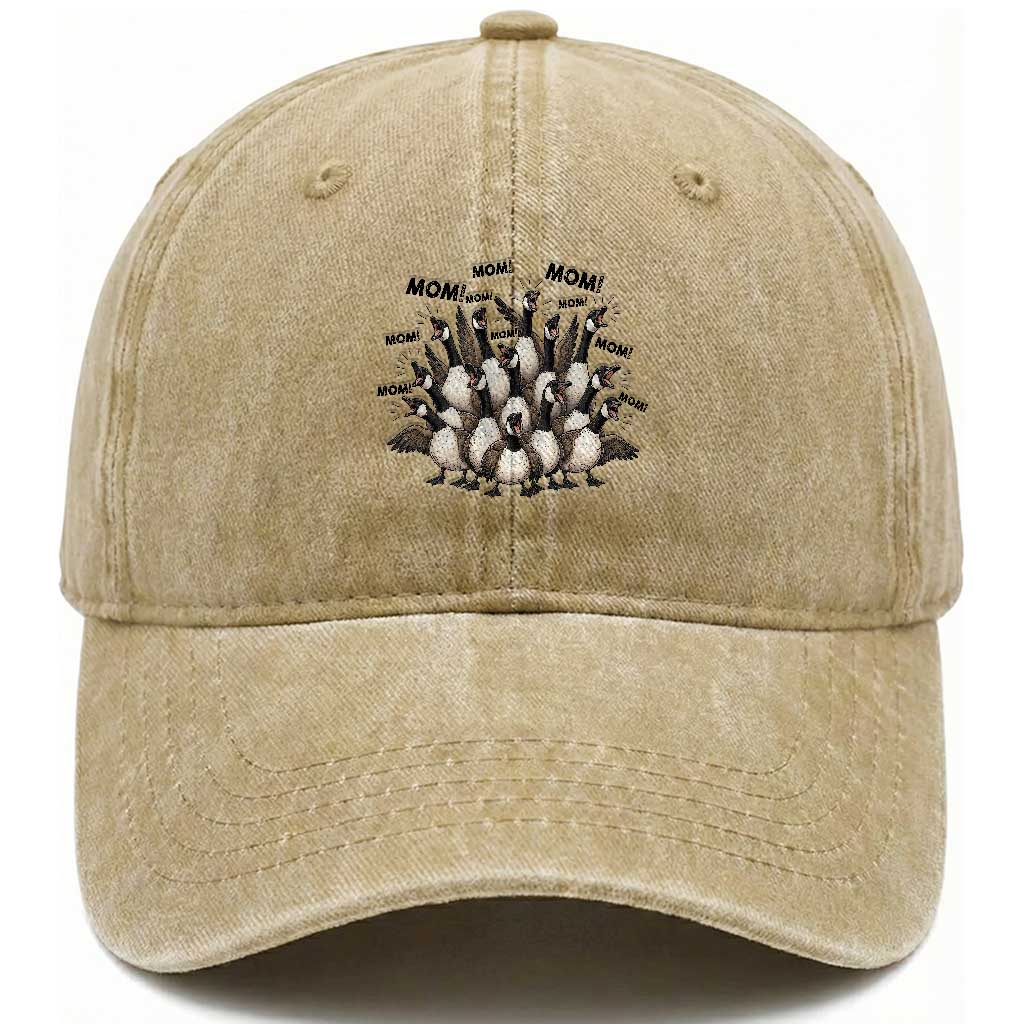 Silly Goose Mom Washed Cotton Baseball Cap Funny Parenting Chaos Motherhood TS12 Print Your Wear