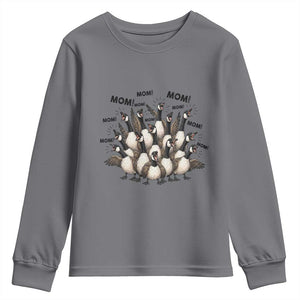 Silly Goose Mom Youth Sweatshirt Funny Parenting Chaos Motherhood TS12 Charcoal Print Your Wear