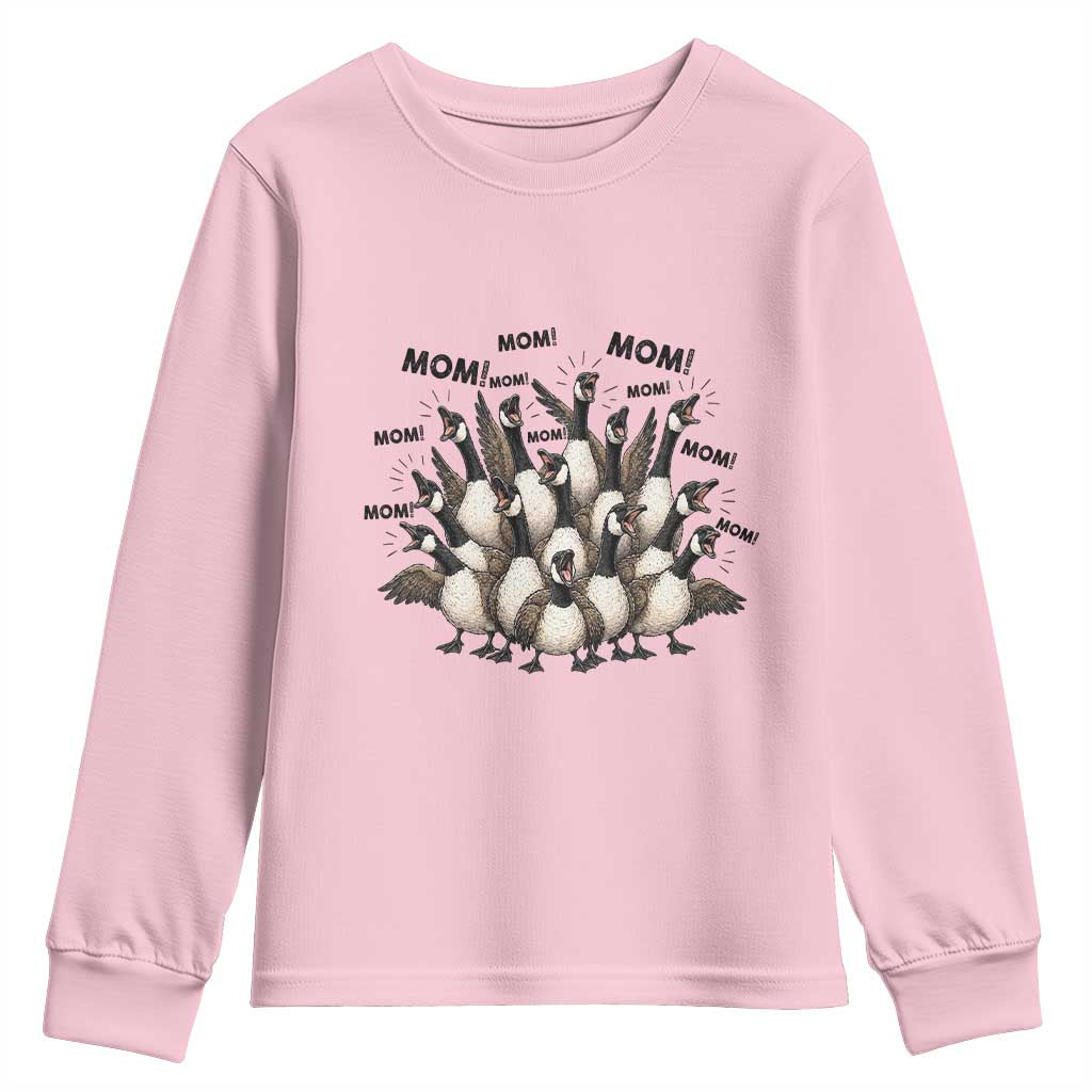 Silly Goose Mom Youth Sweatshirt Funny Parenting Chaos Motherhood TS12 Light Pink Print Your Wear