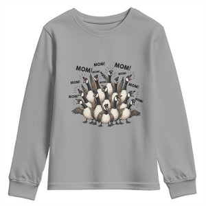 Silly Goose Mom Youth Sweatshirt Funny Parenting Chaos Motherhood TS12 Sport Gray Print Your Wear
