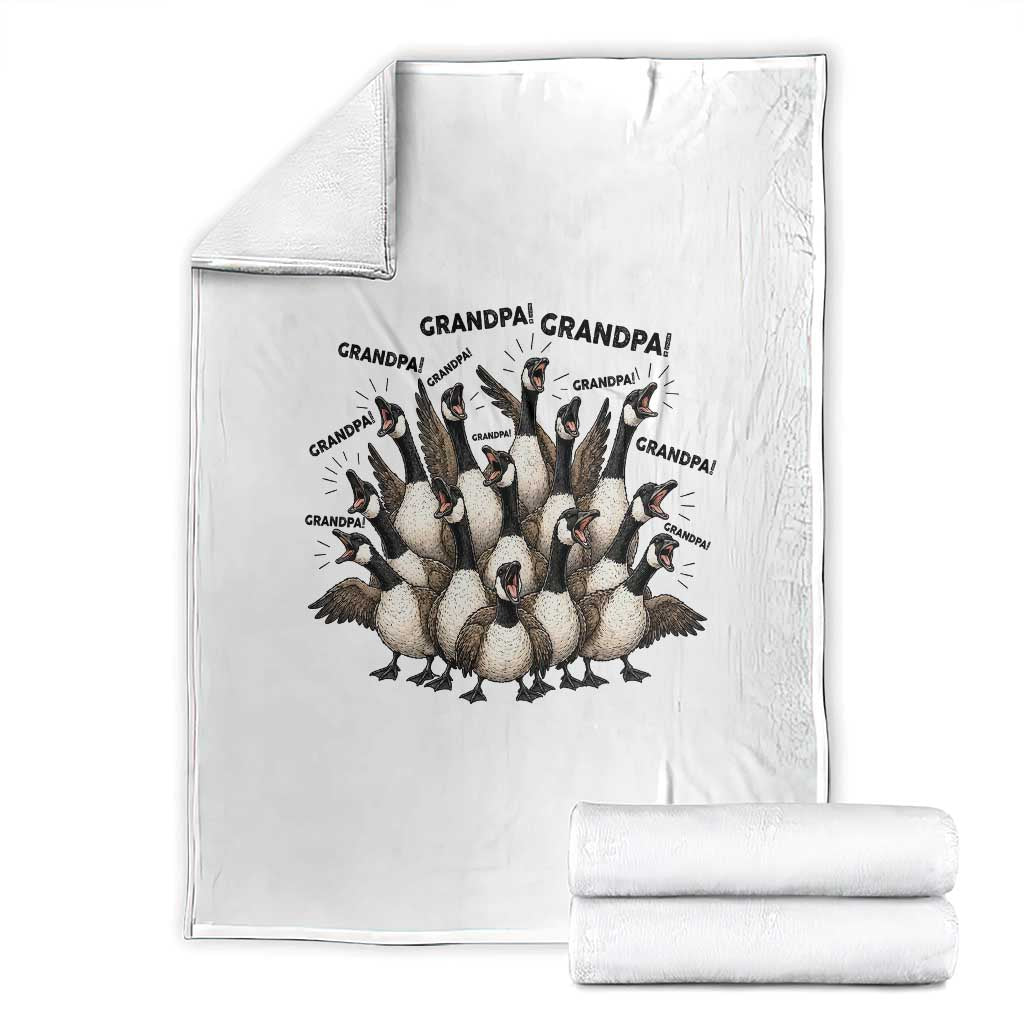 Silly Goose Grandpa Throw Blanket Funny Family Chaos Grandfather TS12 White Print Your Wear