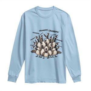 Silly Goose Grandpa Long Sleeve Shirt Funny Family Chaos Grandfather TS12 Light Blue Print Your Wear