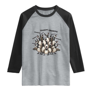 Silly Goose Grandpa Raglan Shirt Funny Family Chaos Grandfather TS12 Heather Gray Black Print Your Wear