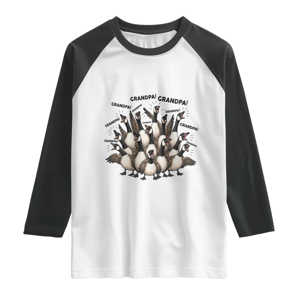 Silly Goose Grandpa Raglan Shirt Funny Family Chaos Grandfather TS12 White Black Print Your Wear