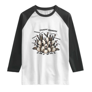 Silly Goose Grandpa Raglan Shirt Funny Family Chaos Grandfather TS12 White Black Print Your Wear