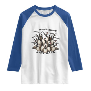 Silly Goose Grandpa Raglan Shirt Funny Family Chaos Grandfather TS12 White Royal Print Your Wear