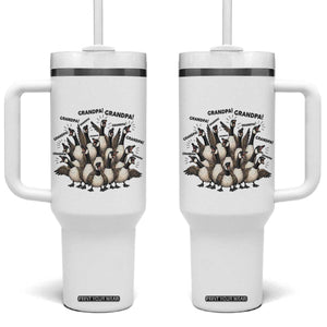 Silly Goose Grandpa Tumbler With Handle Funny Family Chaos Grandfather TS12 One Size: 40 oz White Print Your Wear