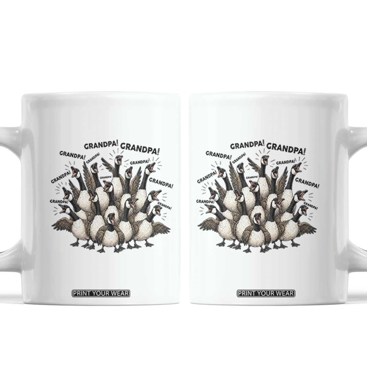 Silly Goose Grandpa Coffee Mug Funny Family Chaos Grandfather TS12 White Print Your Wear