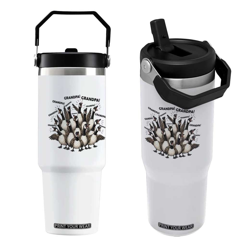 Silly Goose Grandpa Flip Straw Tumbler Funny Family Chaos Grandfather TS12 One Size: 30 oz White Print Your Wear