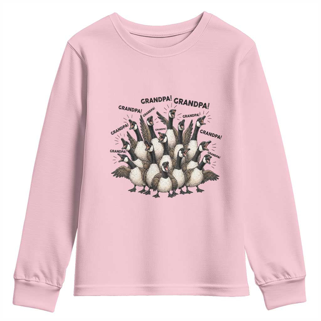 Silly Goose Grandpa Youth Sweatshirt Funny Family Chaos Grandfather TS12 Light Pink Print Your Wear