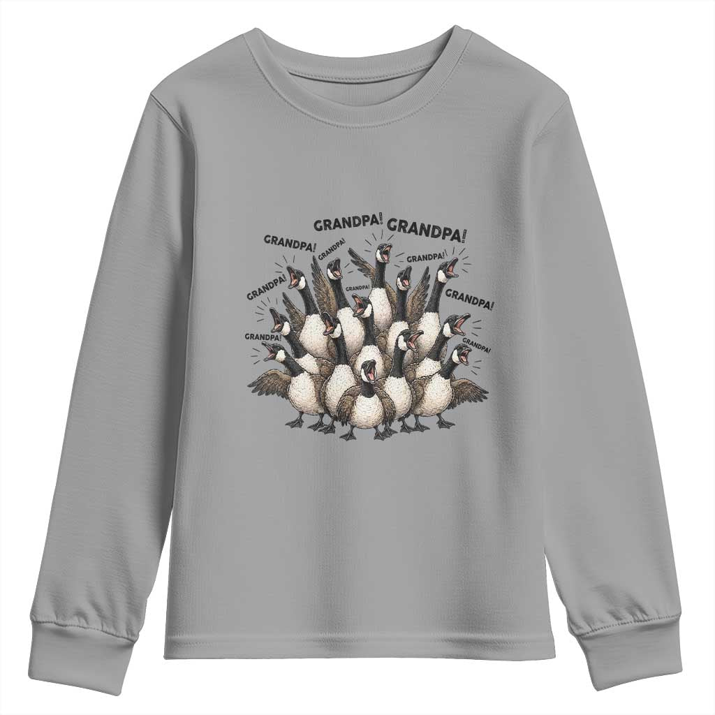 Silly Goose Grandpa Youth Sweatshirt Funny Family Chaos Grandfather TS12 Sport Gray Print Your Wear