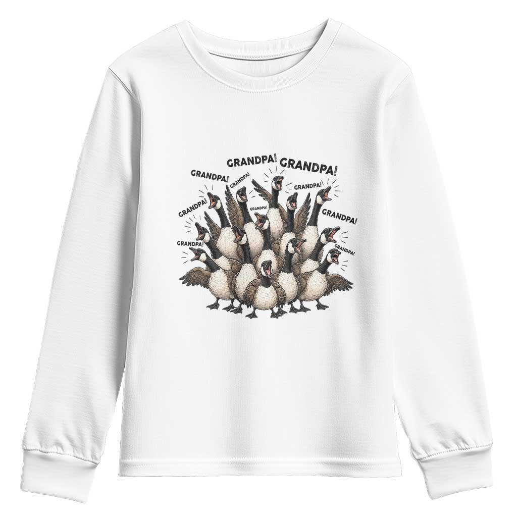 Silly Goose Grandpa Youth Sweatshirt Funny Family Chaos Grandfather TS12 White Print Your Wear