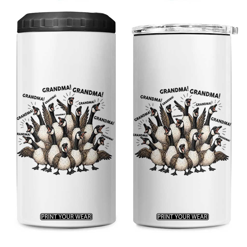 Funny Silly Goose Grandma 4 in 1 Can Cooler Tumbler Chaos Coordinator Grandma Life Graphic TS12 One Size: 16 oz White Print Your Wear