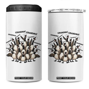 Funny Silly Goose Grandma 4 in 1 Can Cooler Tumbler Chaos Coordinator Grandma Life Graphic TS12 One Size: 16 oz White Print Your Wear