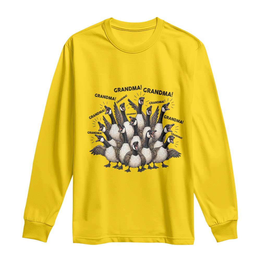 Funny Silly Goose Grandma Long Sleeve Shirt Chaos Coordinator Grandma Life Graphic TS12 Daisy Print Your Wear