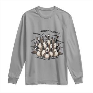 Funny Silly Goose Grandma Long Sleeve Shirt Chaos Coordinator Grandma Life Graphic TS12 Sport Gray Print Your Wear