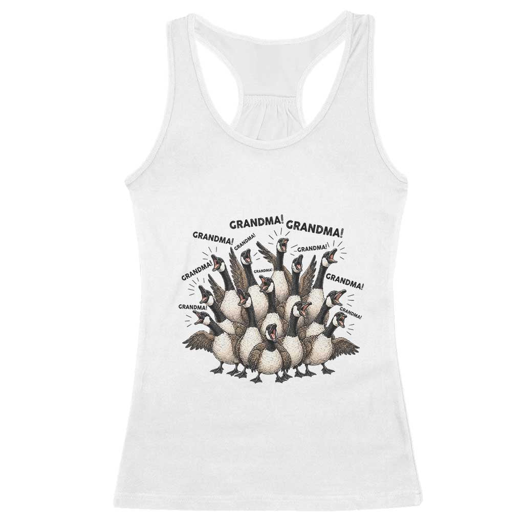 Funny Silly Goose Grandma Racerback Tank Top Chaos Coordinator Grandma Life Graphic TS12 White Print Your Wear