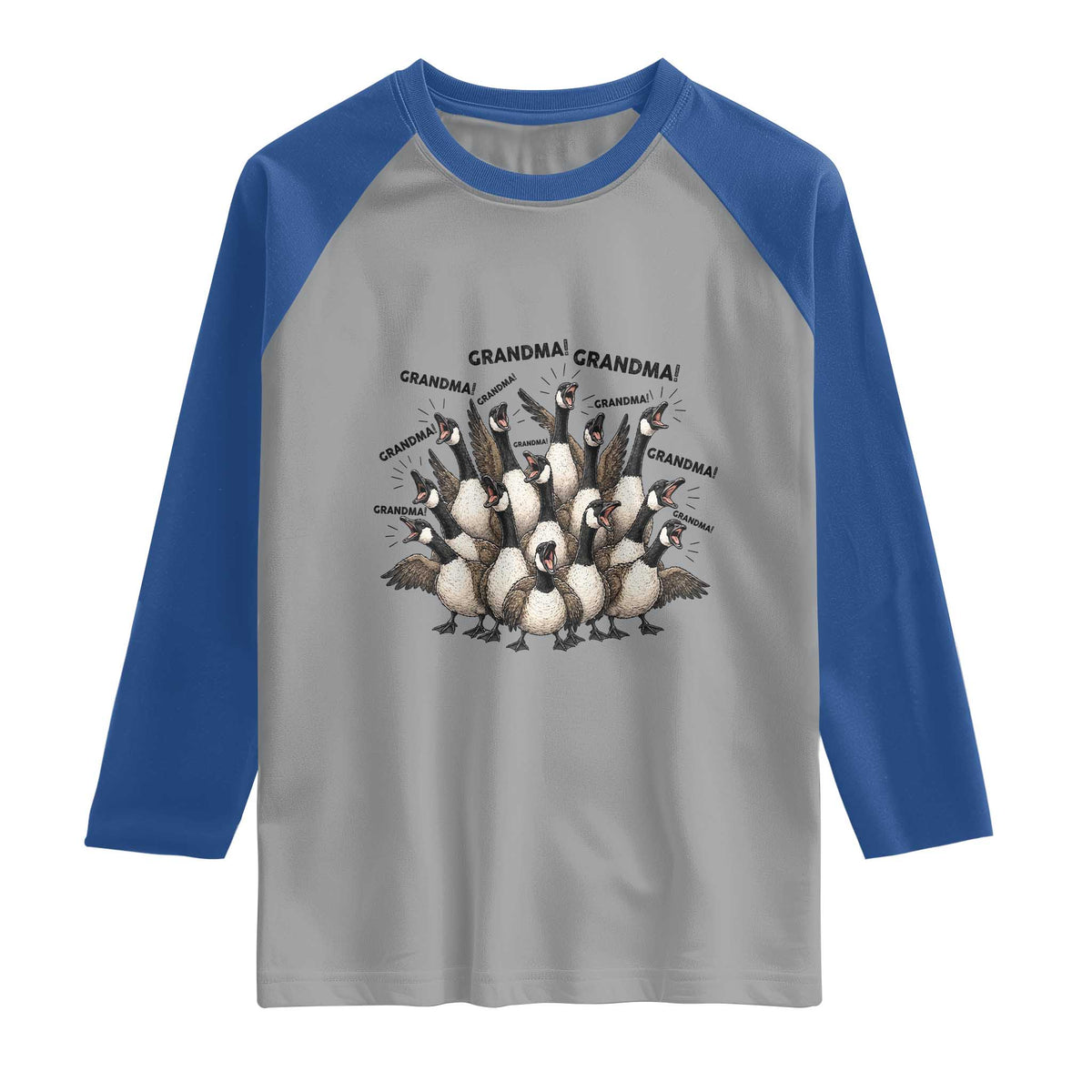 Funny Silly Goose Grandma Raglan Shirt Chaos Coordinator Grandma Life Graphic TS12 Sport Gray Royal Print Your Wear