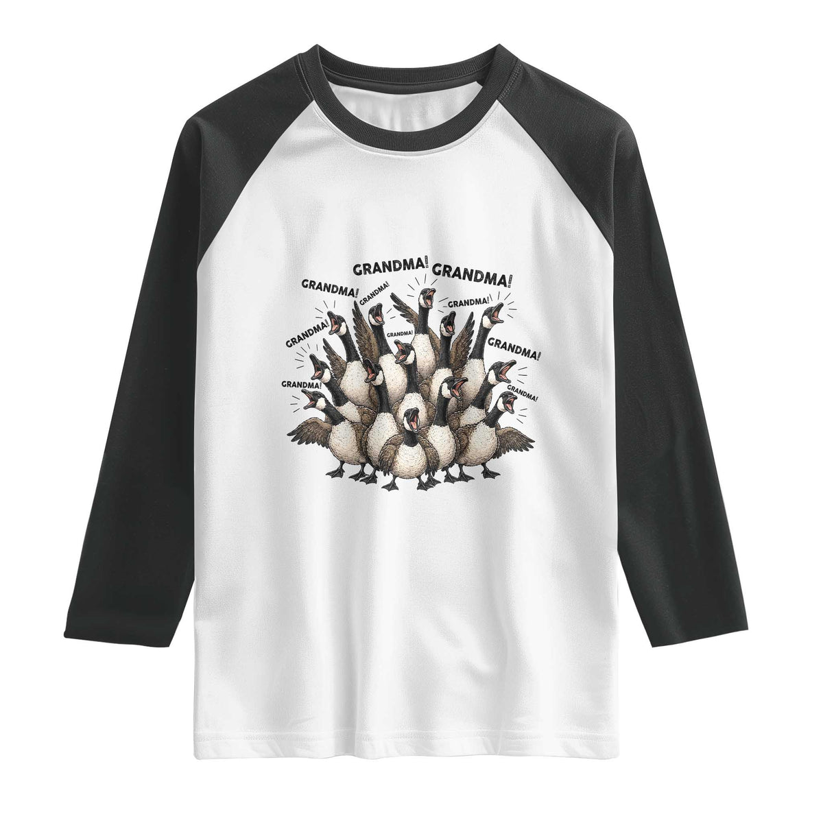 Funny Silly Goose Grandma Raglan Shirt Chaos Coordinator Grandma Life Graphic TS12 White Black Print Your Wear