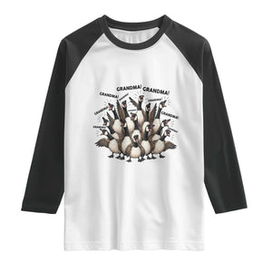 Funny Silly Goose Grandma Raglan Shirt Chaos Coordinator Grandma Life Graphic TS12 White Black Print Your Wear