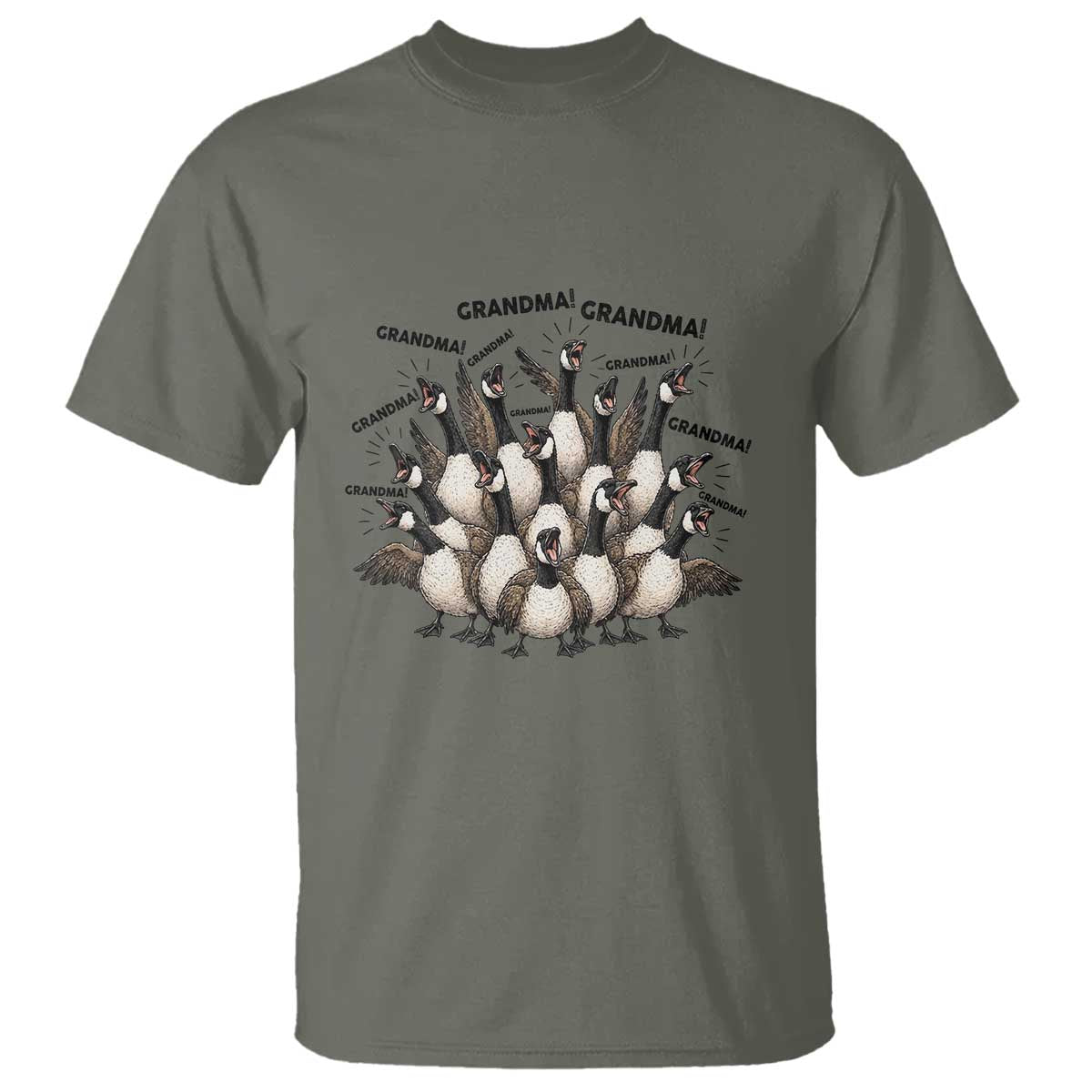 Funny Silly Goose Grandma T Shirt Chaos Coordinator Grandma Life Graphic TS12 Military Green Print Your Wear