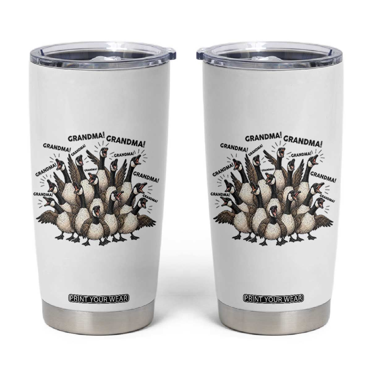 Funny Silly Goose Grandma Tumbler Cup Chaos Coordinator Grandma Life Graphic TS12 White Print Your Wear