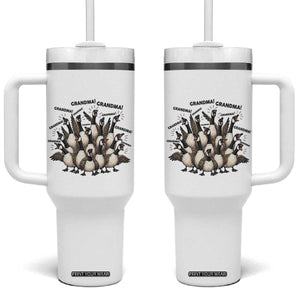 Funny Silly Goose Grandma Tumbler With Handle Chaos Coordinator Grandma Life Graphic TS12 One Size: 40 oz White Print Your Wear