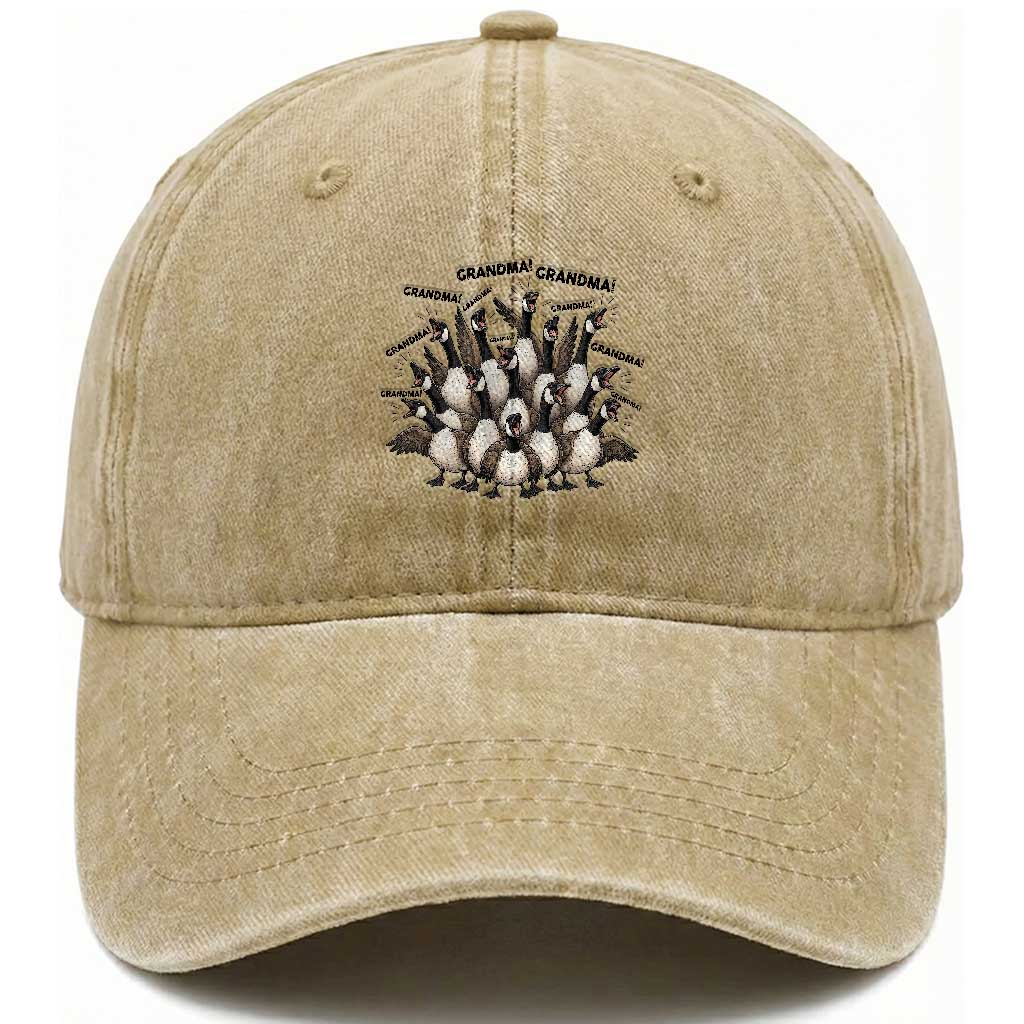 Funny Silly Goose Grandma Washed Cotton Baseball Cap Chaos Coordinator Grandma Life Graphic TS12 Print Your Wear