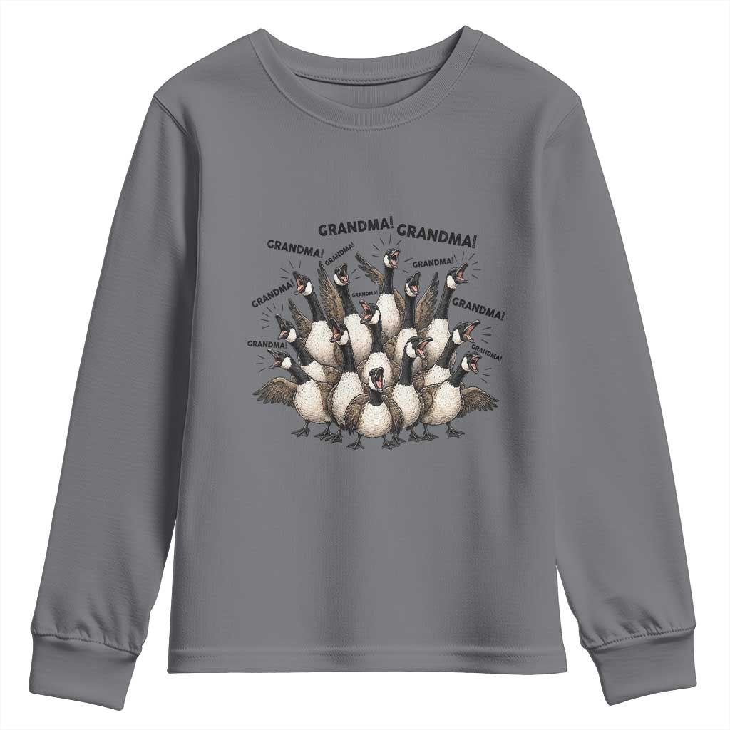 Funny Silly Goose Grandma Youth Sweatshirt Chaos Coordinator Grandma Life Graphic TS12 Charcoal Print Your Wear