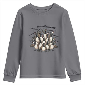 Funny Silly Goose Grandma Youth Sweatshirt Chaos Coordinator Grandma Life Graphic TS12 Charcoal Print Your Wear