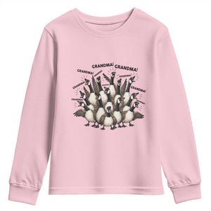 Funny Silly Goose Grandma Youth Sweatshirt Chaos Coordinator Grandma Life Graphic TS12 Light Pink Print Your Wear