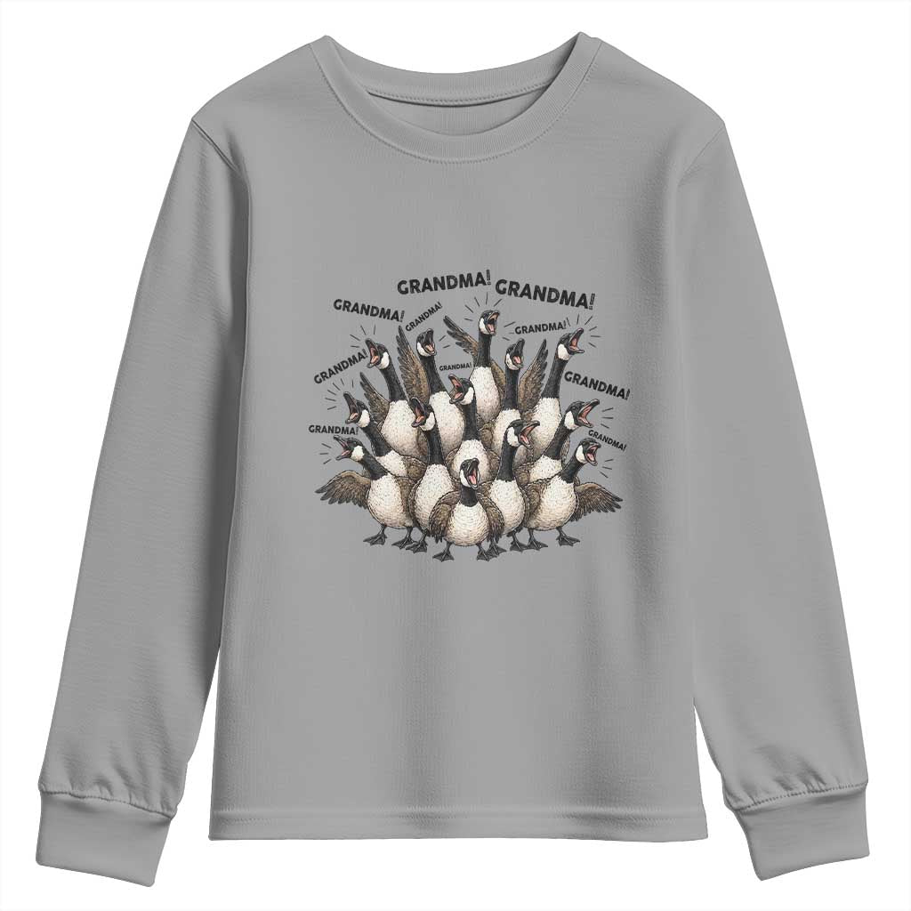 Funny Silly Goose Grandma Youth Sweatshirt Chaos Coordinator Grandma Life Graphic TS12 Sport Gray Print Your Wear