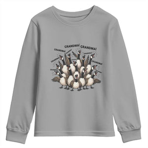 Funny Silly Goose Grandma Youth Sweatshirt Chaos Coordinator Grandma Life Graphic TS12 Sport Gray Print Your Wear