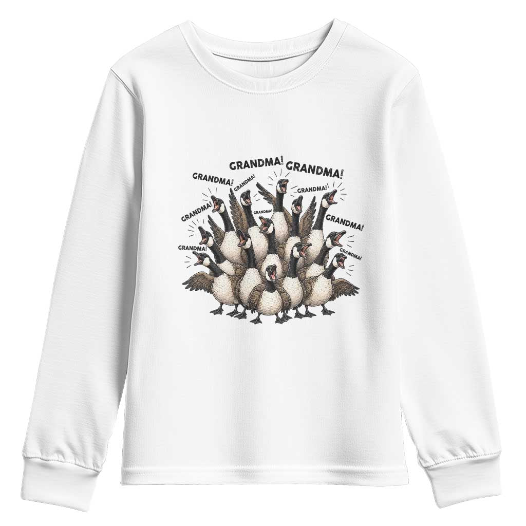 Funny Silly Goose Grandma Youth Sweatshirt Chaos Coordinator Grandma Life Graphic TS12 White Print Your Wear