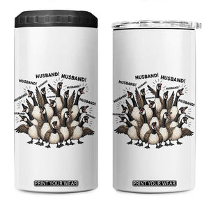Silly Goose Husband 4 in 1 Can Cooler Tumbler Funny Marriage Chaos Husbandhood TS12 One Size: 16 oz White Print Your Wear