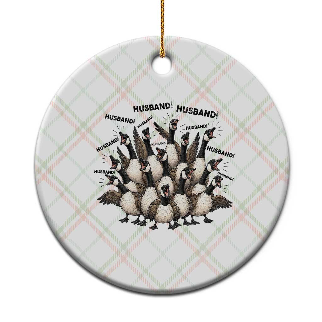 Silly Goose Husband Ceramic Ornament Funny Marriage Chaos Husbandhood TS12 1pc Christmas Plaid Print Your Wear