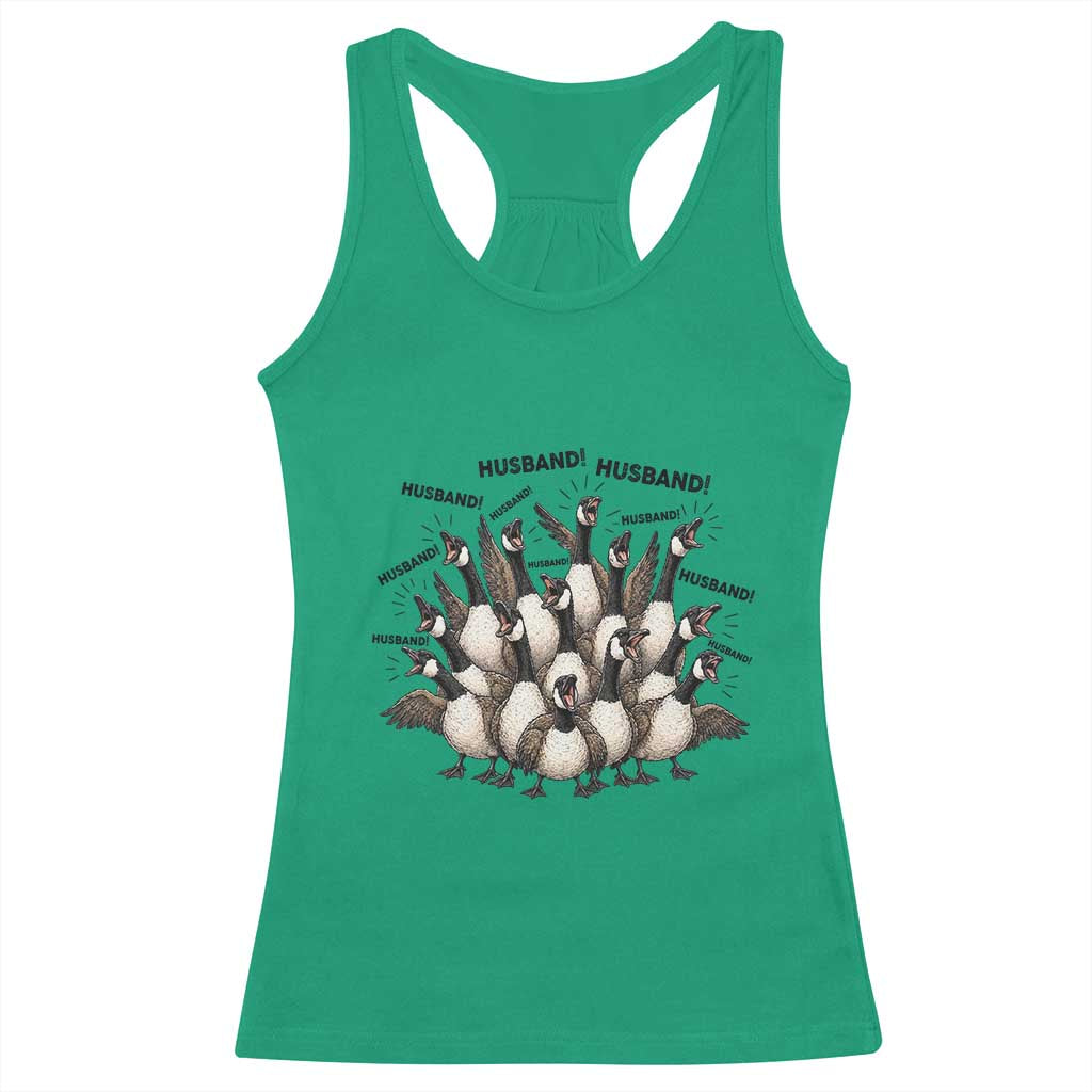 Silly Goose Husband Racerback Tank Top Funny Marriage Chaos Husbandhood TS12 Irish Green Print Your Wear