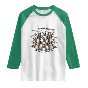 Silly Goose Husband Raglan Shirt Funny Marriage Chaos Husbandhood TS12 White Kelly Green Print Your Wear