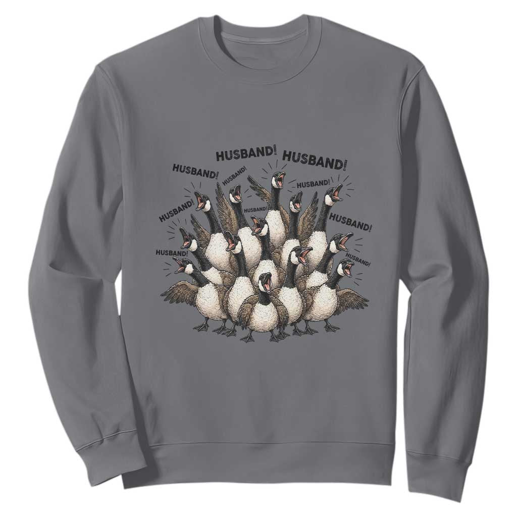 Silly Goose Husband Sweatshirt Funny Marriage Chaos Husbandhood TS12 Charcoal Print Your Wear