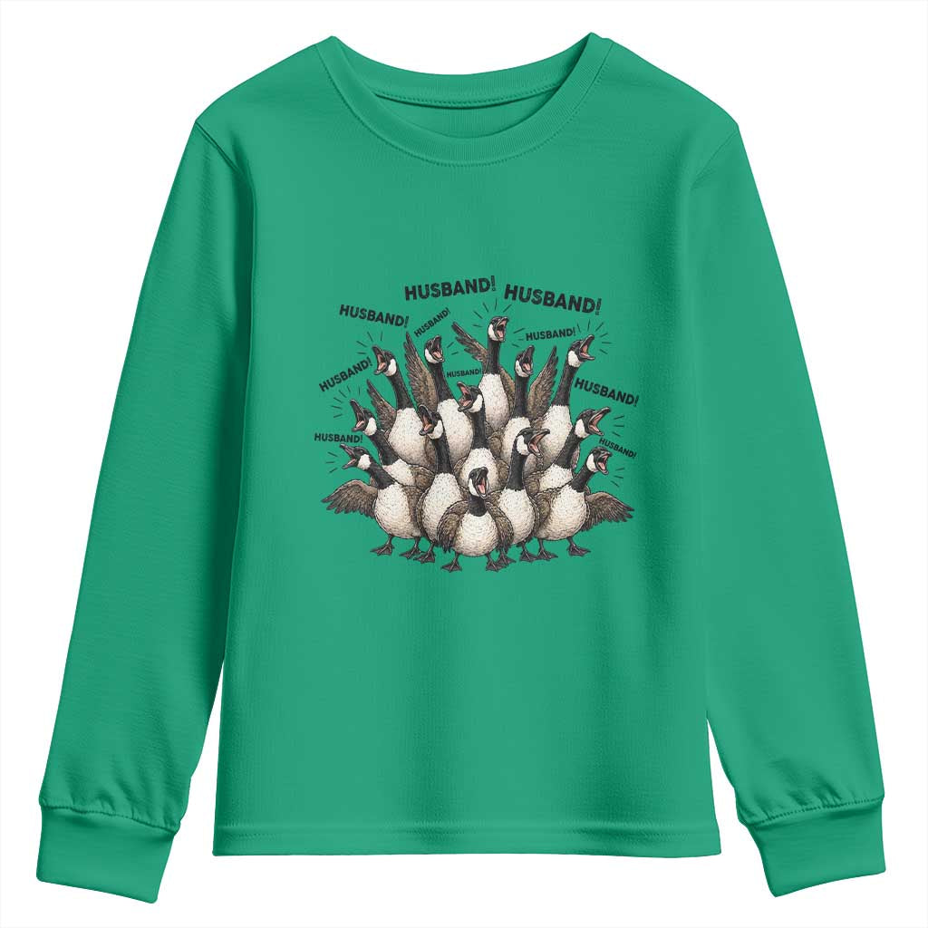 Silly Goose Husband Youth Sweatshirt Funny Marriage Chaos Husbandhood TS12 Irish Green Print Your Wear